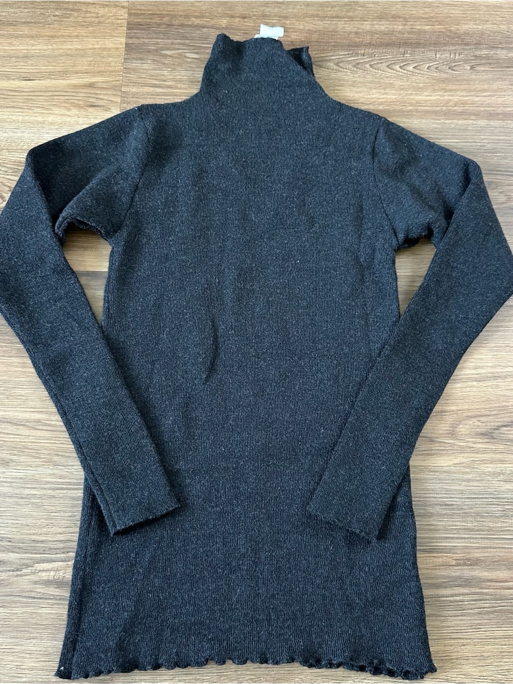 Lilith Mock Neck Alpaca Blend Sweater Black Medium France Knit Minimalist Preppy